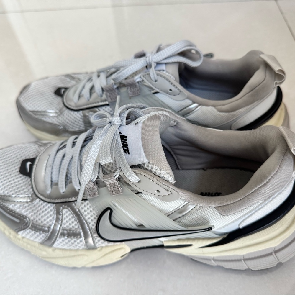 Nike V2K Silver and White Sneakers